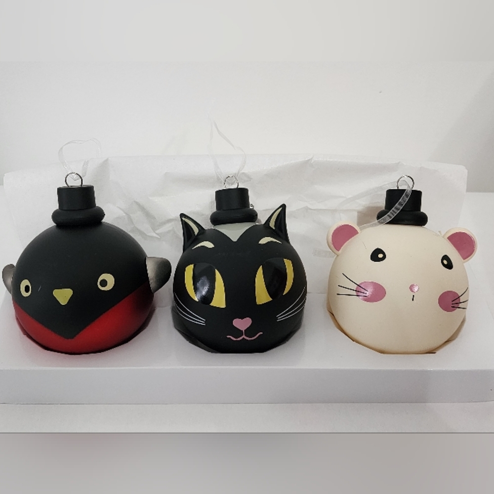 Ikea Vinterfint 3 pack Cat Mouse Bird Christmas Ornaments By Paulin Machado